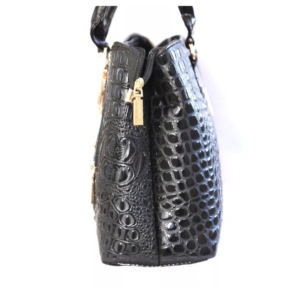 The Belinda Crocodile Embossed Vegan Leather Bag - Picture 3 of 8